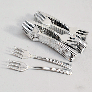 600 x Miniature Silver Look Plastic Tasting Forks