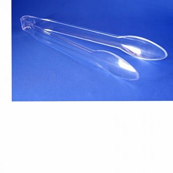 Mashers Disposable Tableware 12” Clear Plastic Serving Tongs – Case of 48