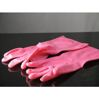 144 Sets Pink Rubber Washing Up Gloves - Size Small